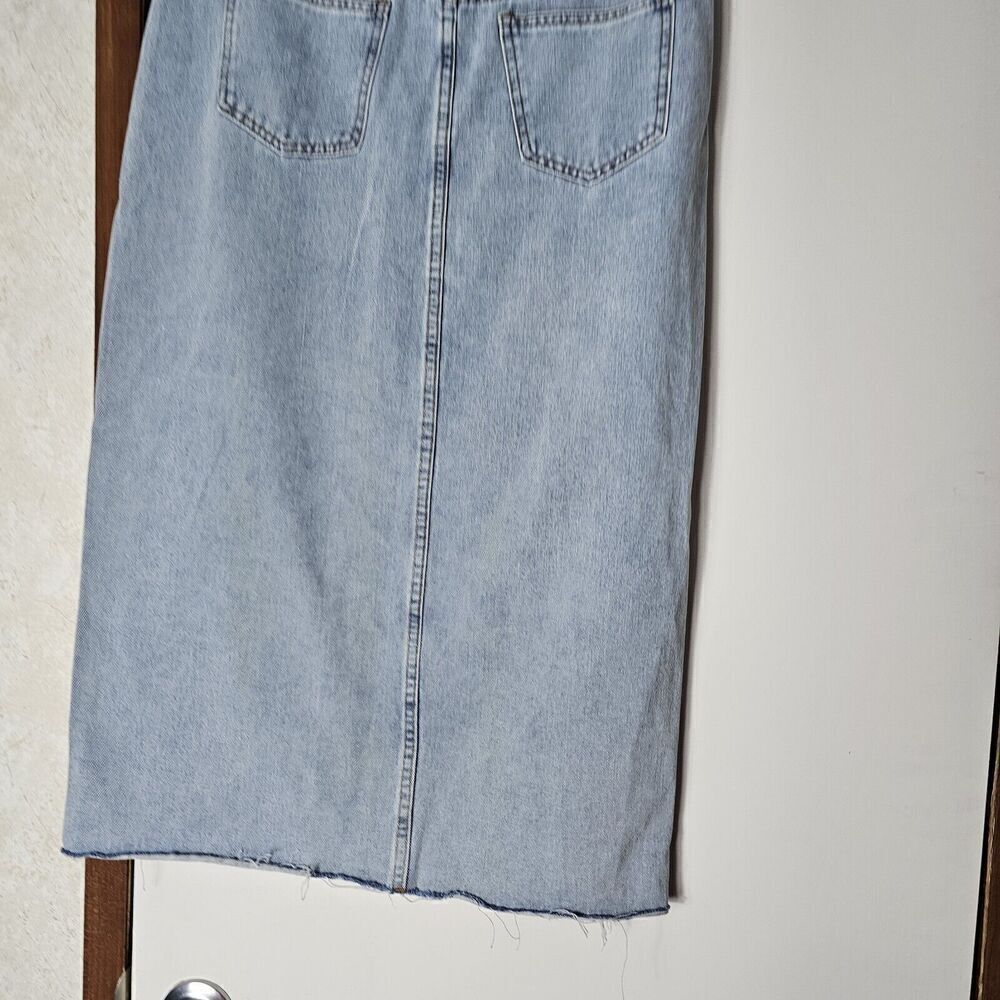 Nwt Umgee Asymmetrical Front Split Denim Skirt Women's Size Large Button Fly - Picture 6 of 8